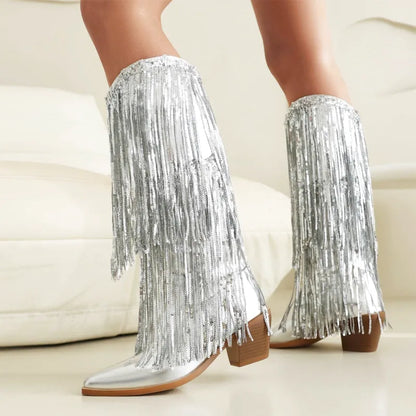 CARIDAD Botas Vaqueras Para Mujer - Yehaw | Plata - Yehaw 