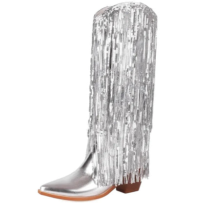 CARIDAD Botas Vaqueras Para Mujer - Yehaw | Plata - Yehaw 