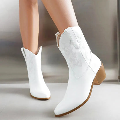 CARLA Botines Vaqueras Para Mujer - Yehaw | Blanco - Yehaw 