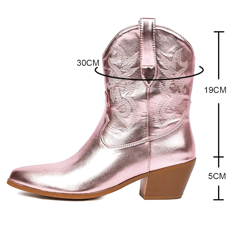 CARLA Botines Vaqueras Para Mujer - Yehaw | Rosa - Yehaw 