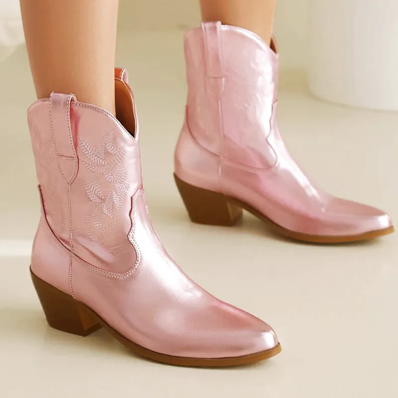 CARLA Botines Vaqueras Para Mujer - Yehaw | Rosa - Yehaw 