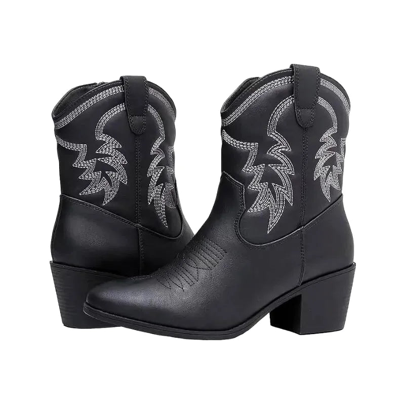 CARMELA Botines Vaqueras Para Mujer - Yehaw | Negro - Yehaw 
