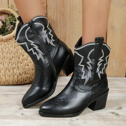 CARMELA Botines Vaqueras Para Mujer - Yehaw | Negro - Yehaw 