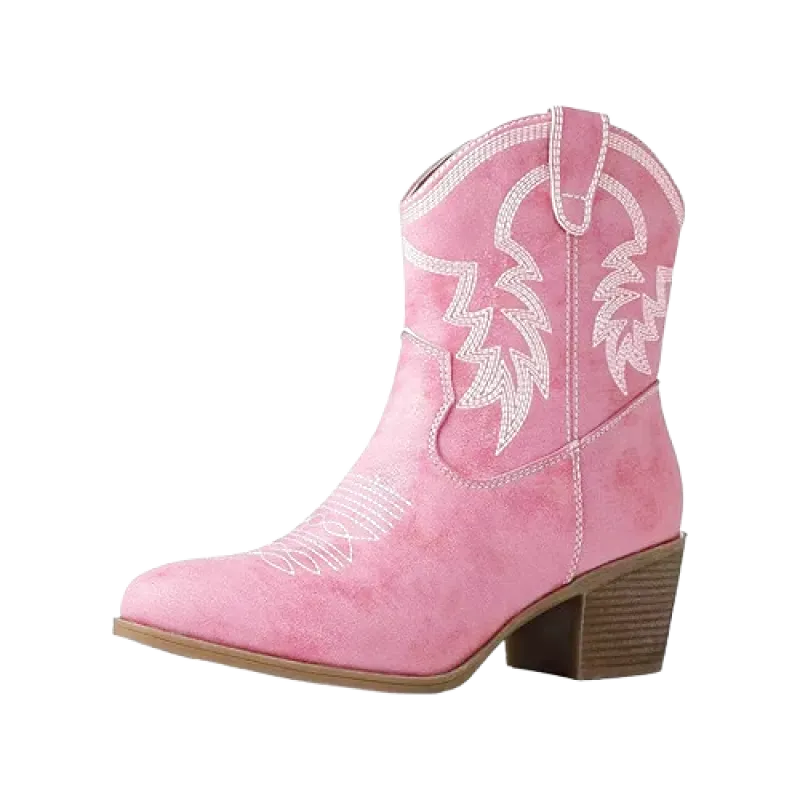 CARMELA Botines Vaqueras Para Mujer - Yehaw | Rosa - Yehaw 