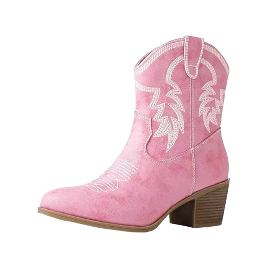CARMELA Botines Vaqueras Para Mujer - Yehaw | Rosa - Yehaw 
