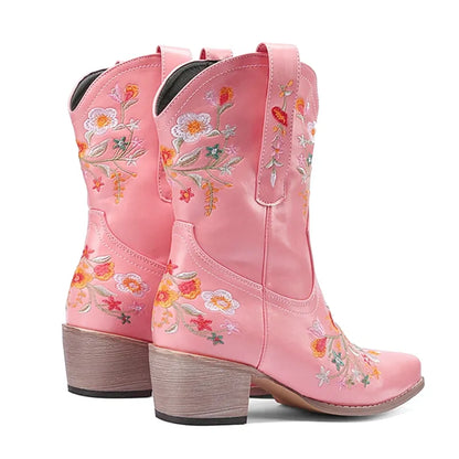 CARMEN Botines Vaqueras Para Mujer - Yehaw | Rosa - Yehaw 