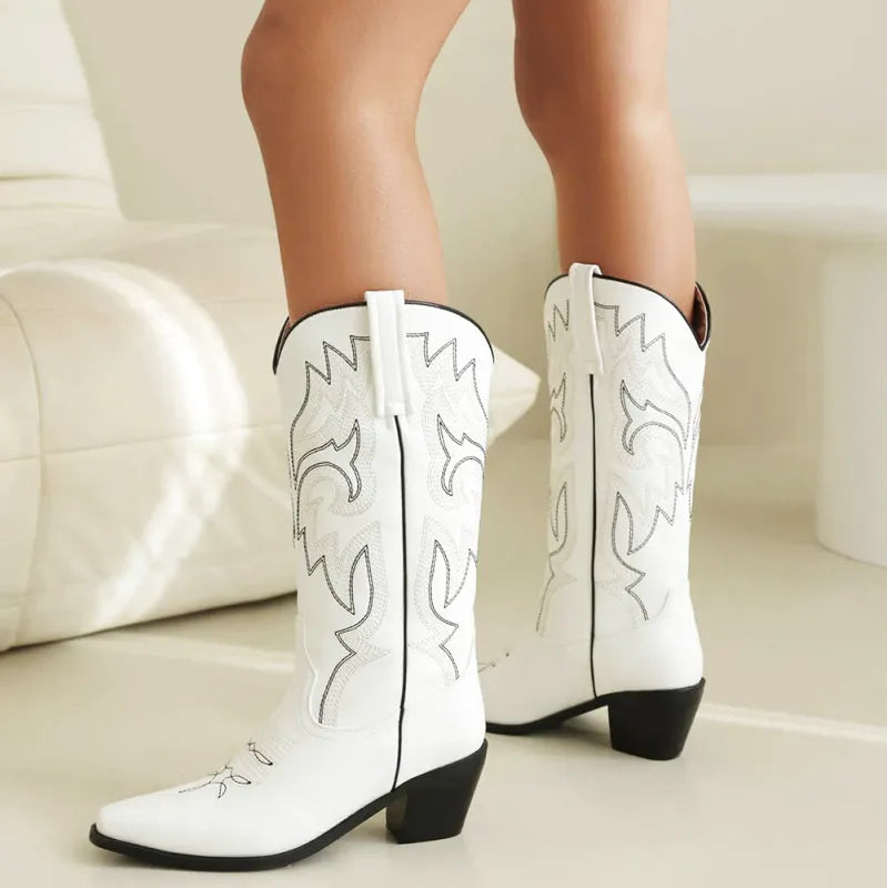 CECILIA Botas Vaqueras Para Mujer - Yehaw | Blanco - Yehaw 