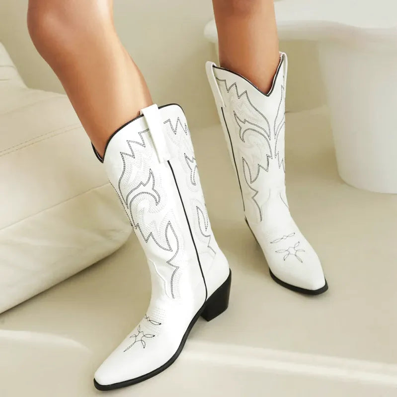 CECILIA Botas Vaqueras Para Mujer - Yehaw | Blanco - Yehaw 