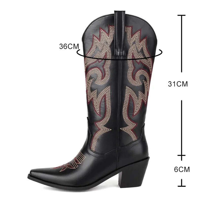 CECILIA Botas Vaqueras Para Mujer - Yehaw | Negro - Yehaw 