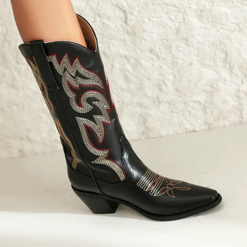 CECILIA Botas Vaqueras Para Mujer - Yehaw | Negro - Yehaw 
