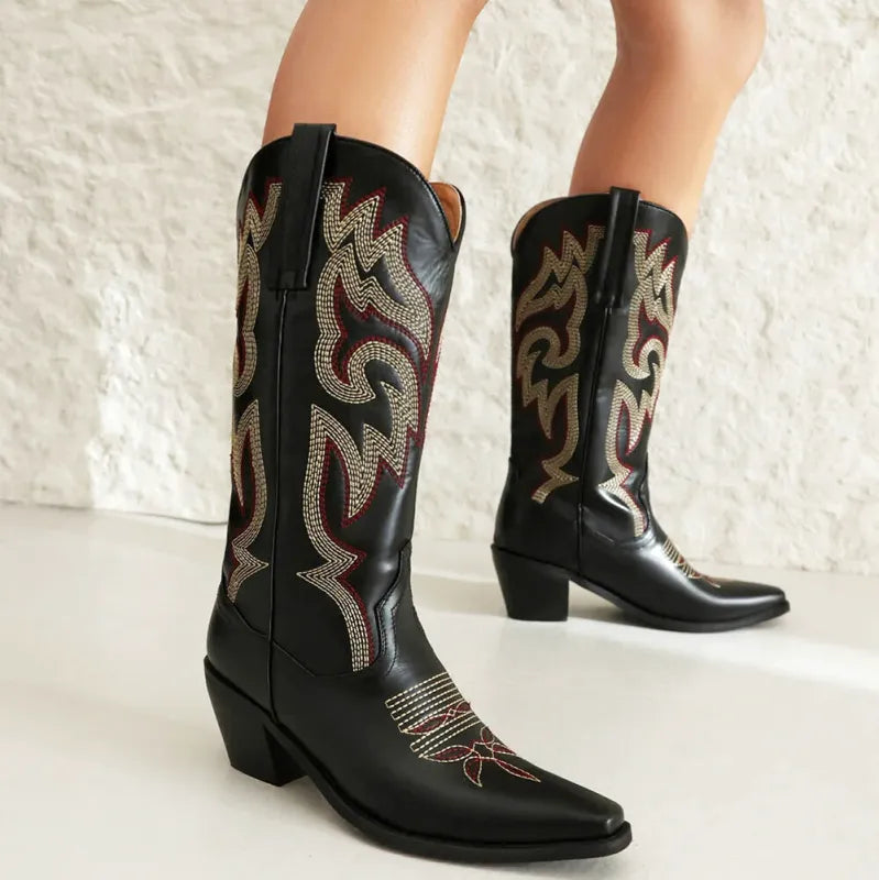 CECILIA Botas Vaqueras Para Mujer - Yehaw | Negro - Yehaw 