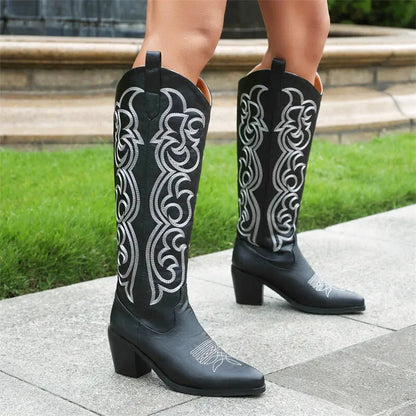 CELIA Botas Vaqueras Para Mujer - Yehaw | Negro - Yehaw 