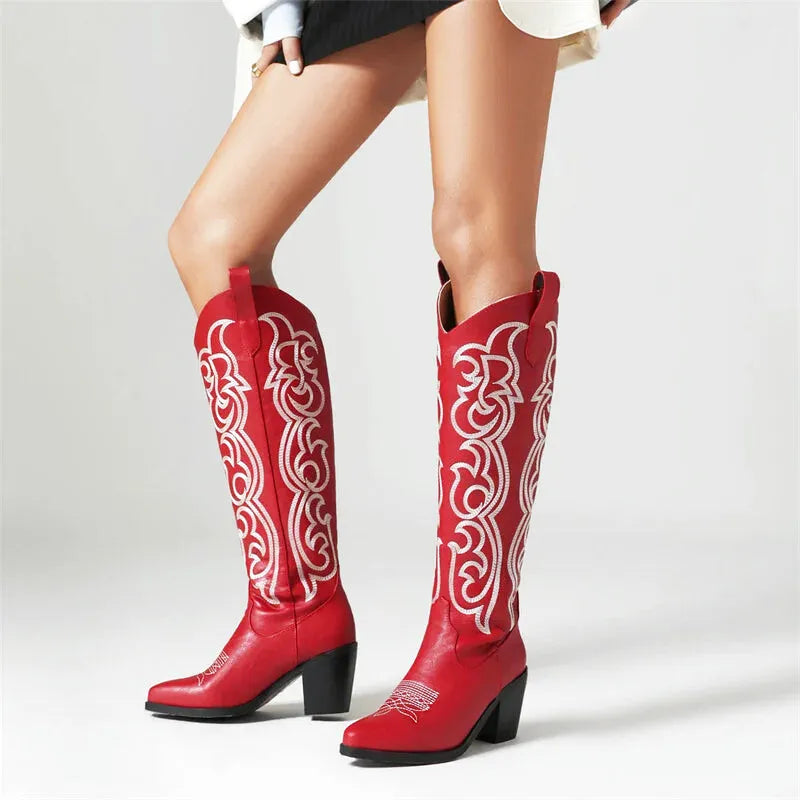 CELIA Botas Vaqueras Para Mujer - Yehaw | Rojo - Yehaw 