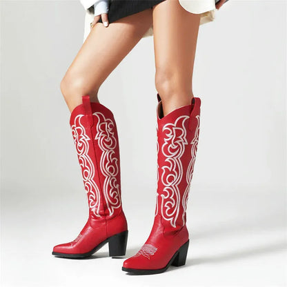 CELIA Botas Vaqueras Para Mujer - Yehaw | Rojo - Yehaw 