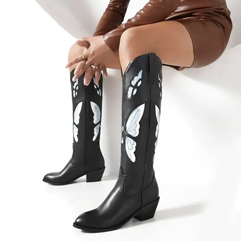 CLARA Botas Vaqueras Para Mujer - Yehaw | Negro/Azul - Yehaw 
