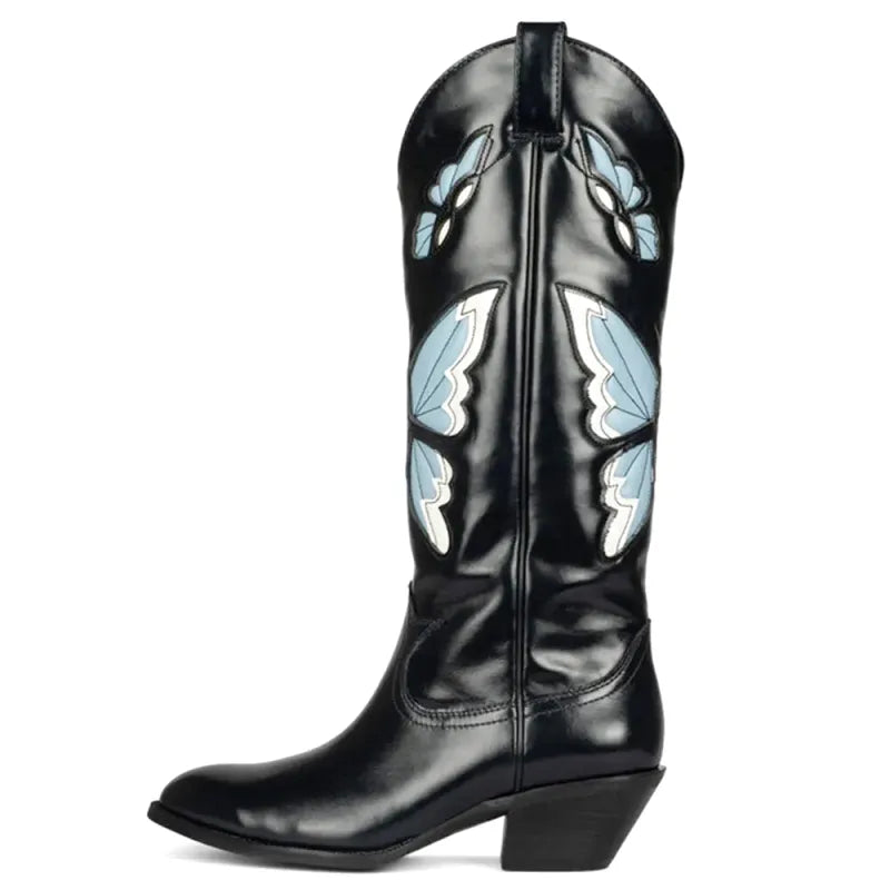 CLARA Botas Vaqueras Para Mujer - Yehaw | Negro/Azul - Yehaw 