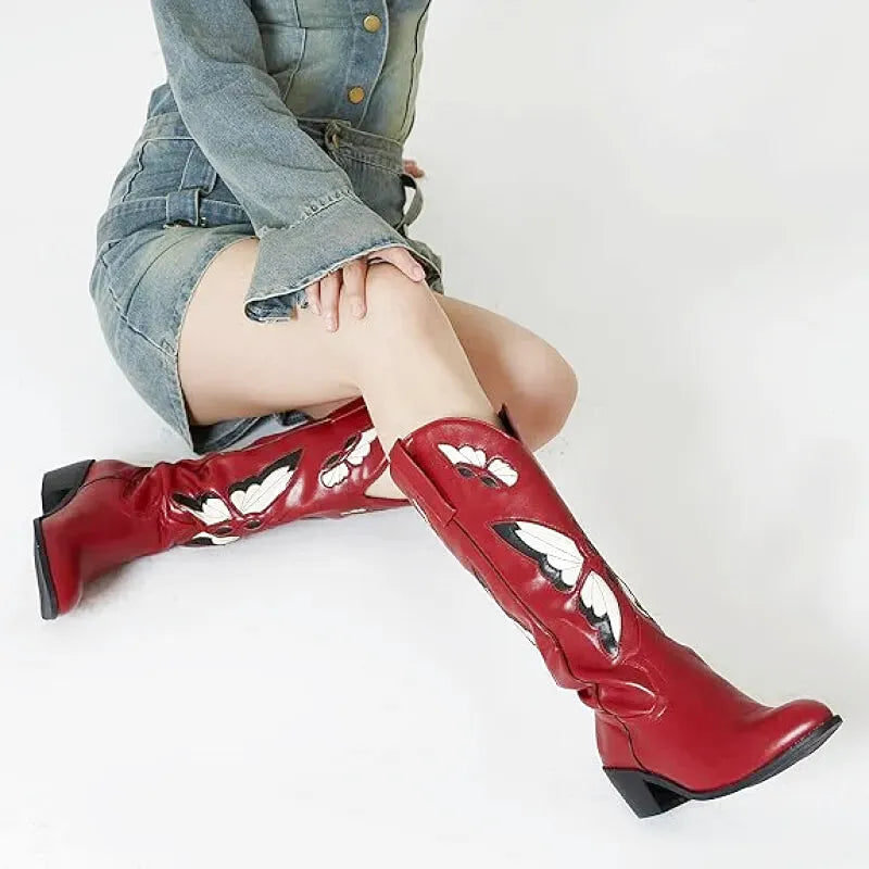 CLARA Botas Vaqueras Para Mujer - Yehaw | Rojo - Yehaw 