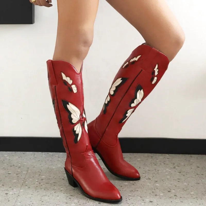 CLARA Botas Vaqueras Para Mujer - Yehaw | Rojo - Yehaw 