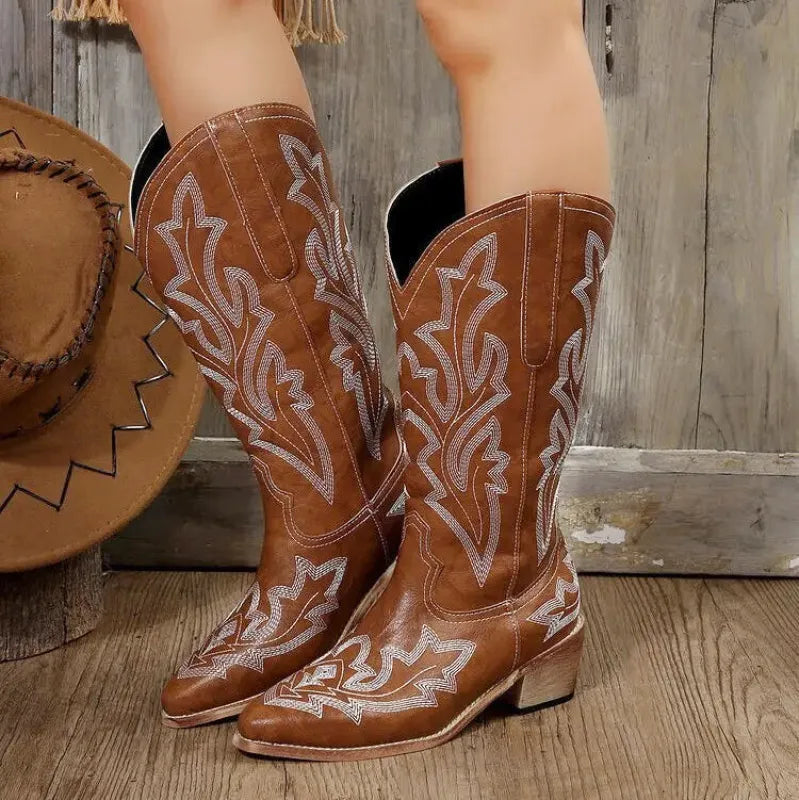 CORAL Botas Vaqueras Para Mujer - Yehaw | Cafe - Yehaw 