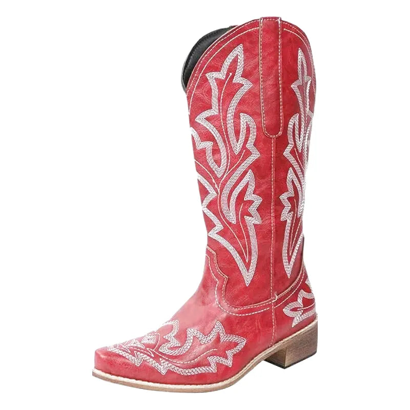 CORAL Botas Vaqueras Para Mujer - Yehaw | Rojo - Yehaw 