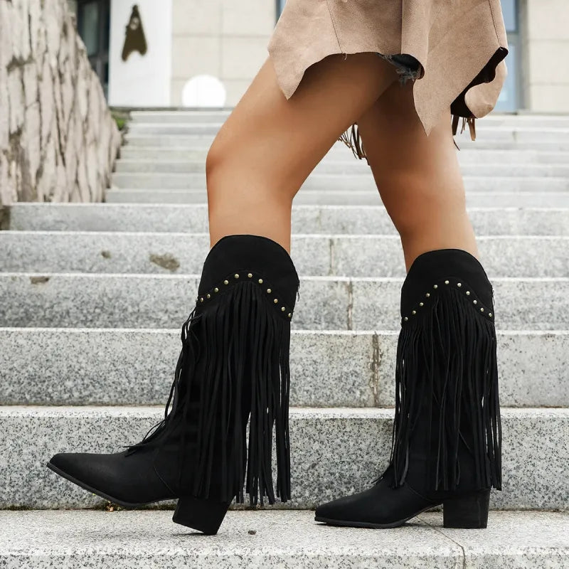 CORDELIA Botas Vaqueras Para Mujer - Yehaw | Negro - Yehaw 