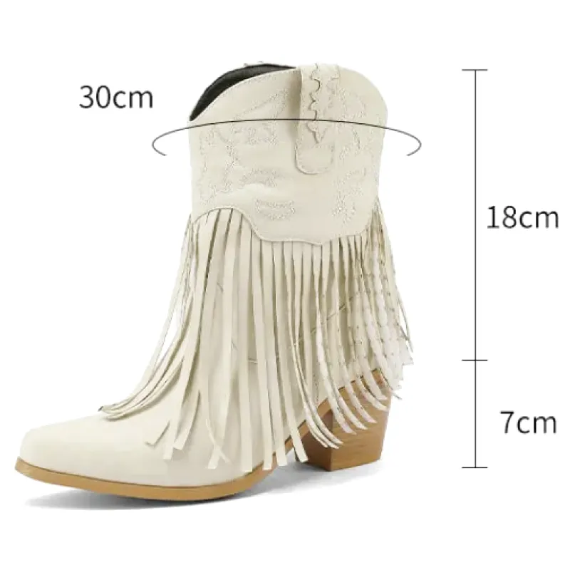 DALIA Botines Vaqueras Para Mujer - Yehaw | Beige - Yehaw 