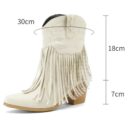 DALIA Botines Vaqueras Para Mujer - Yehaw | Beige - Yehaw 
