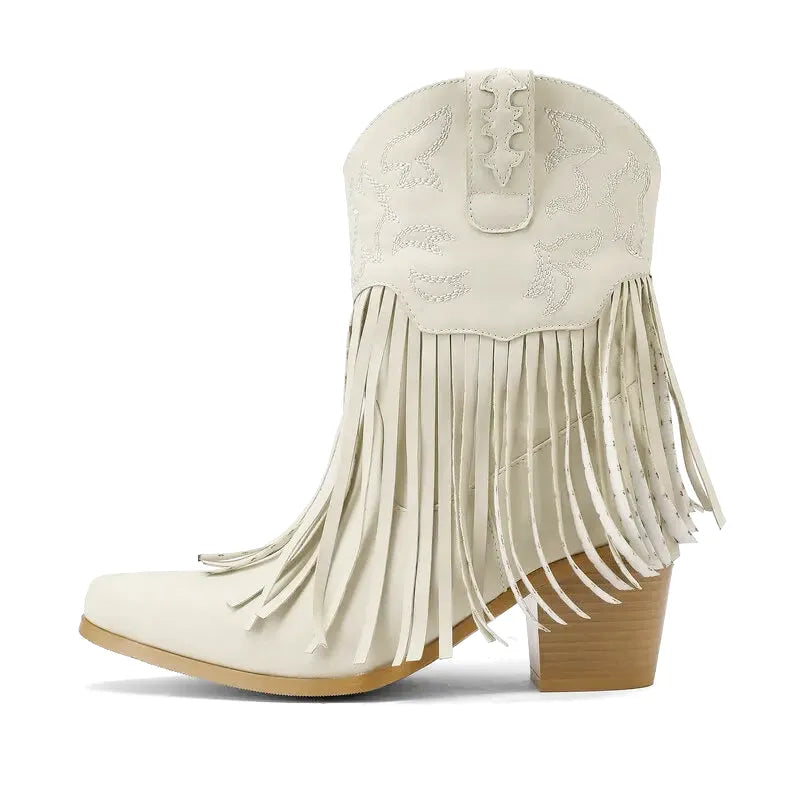 DALIA Botines Vaqueras Para Mujer - Yehaw | Beige - Yehaw 