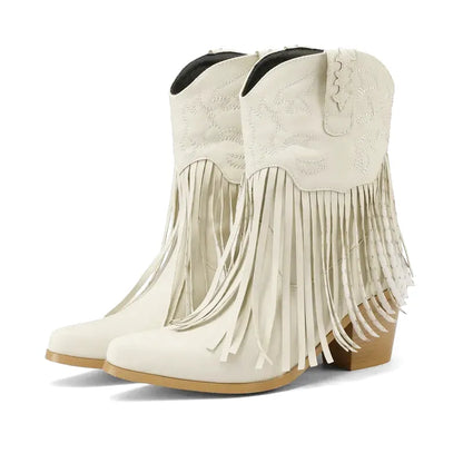 DALIA Botines Vaqueras Para Mujer - Yehaw | Beige - Yehaw 