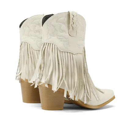 DALIA Botines Vaqueras Para Mujer - Yehaw | Beige - Yehaw 