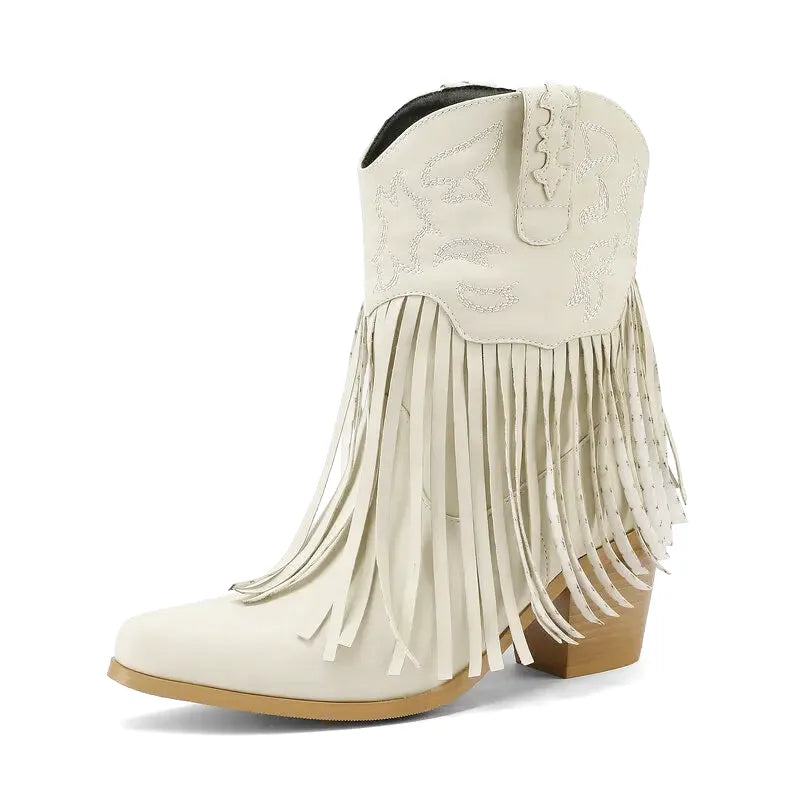 DALIA Botines Vaqueras Para Mujer - Yehaw | Beige - Yehaw 