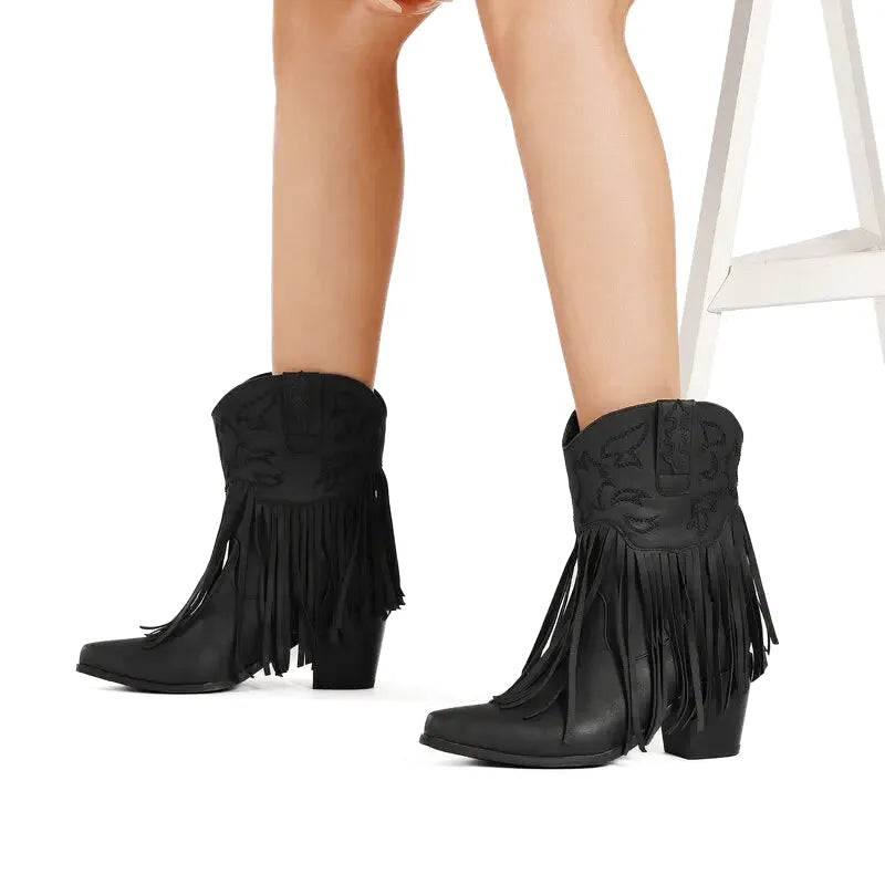 DALIA Botines Vaqueras Para Mujer - Yehaw | Negro - Yehaw 