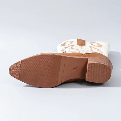 DANIELA Botas Vaqueras Para Mujer - Yehaw | Cafe/Blanco - Yehaw 