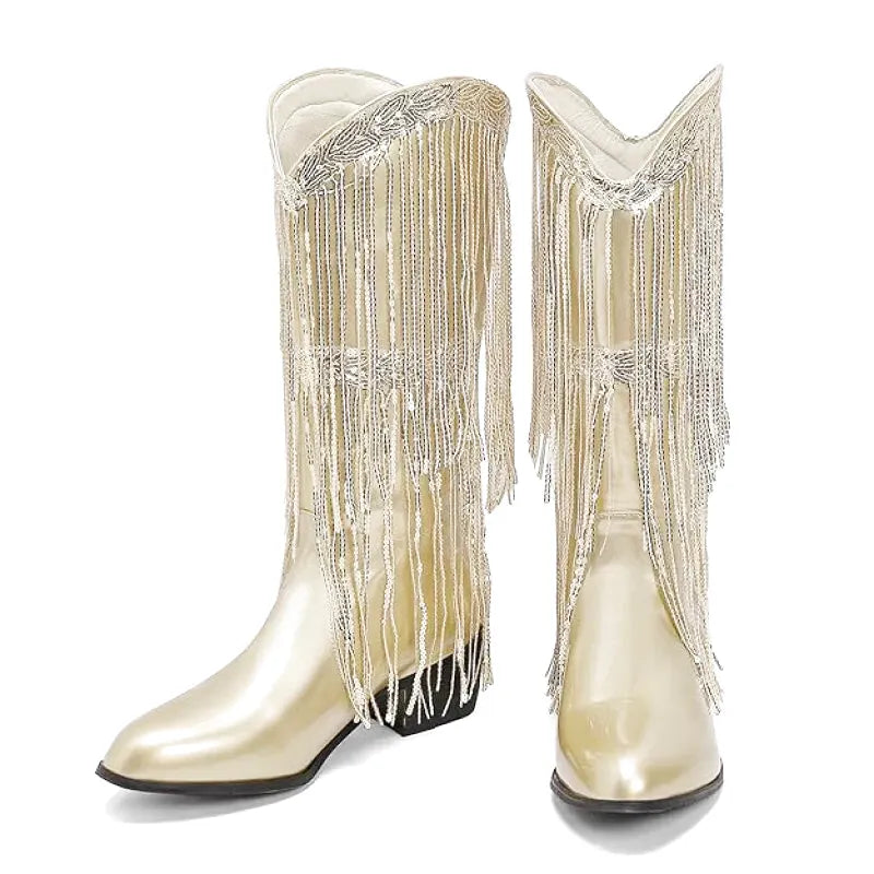 DELFINA Botas Vaqueras Para Mujer - Yehaw | Oro - Yehaw 