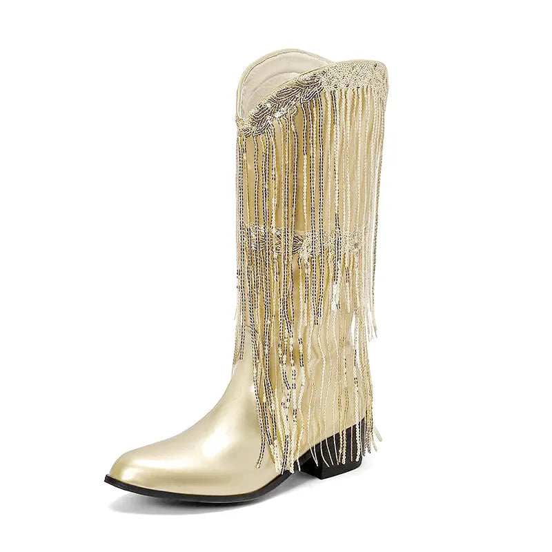 DELFINA Botas Vaqueras Para Mujer - Yehaw | Oro - Yehaw 