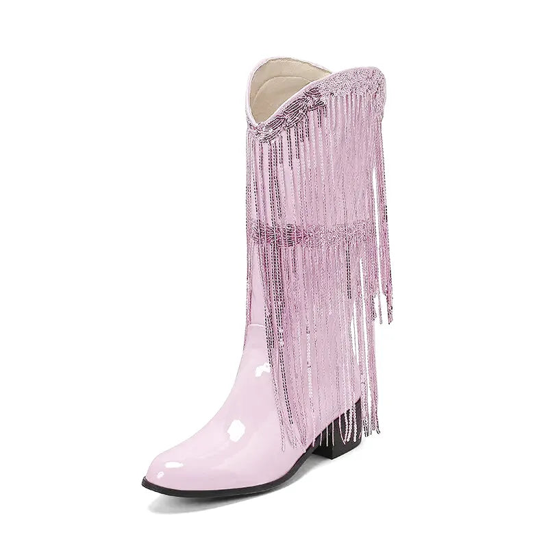 DELFINA Botas Vaqueras Para Mujer - Yehaw | Rosa - Yehaw 