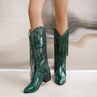 DELFINA Botas Vaqueras Para Mujer - Yehaw | Verde - Yehaw 