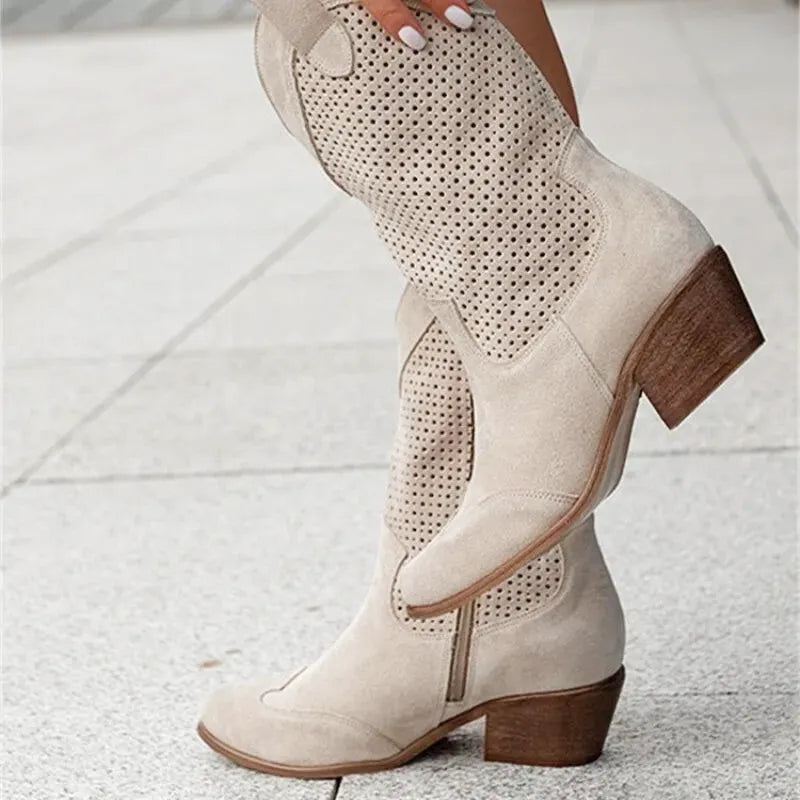 DOLORES Botines Vaqueras Para Mujer - Yehaw | Beige - Yehaw 