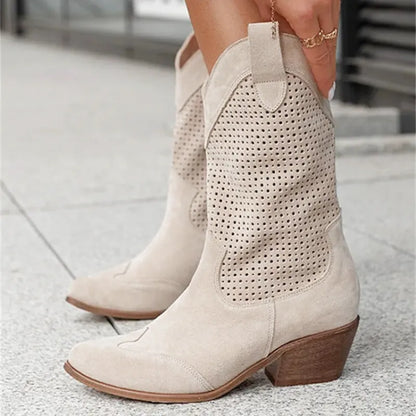 DOLORES Botines Vaqueras Para Mujer - Yehaw | Beige - Yehaw 