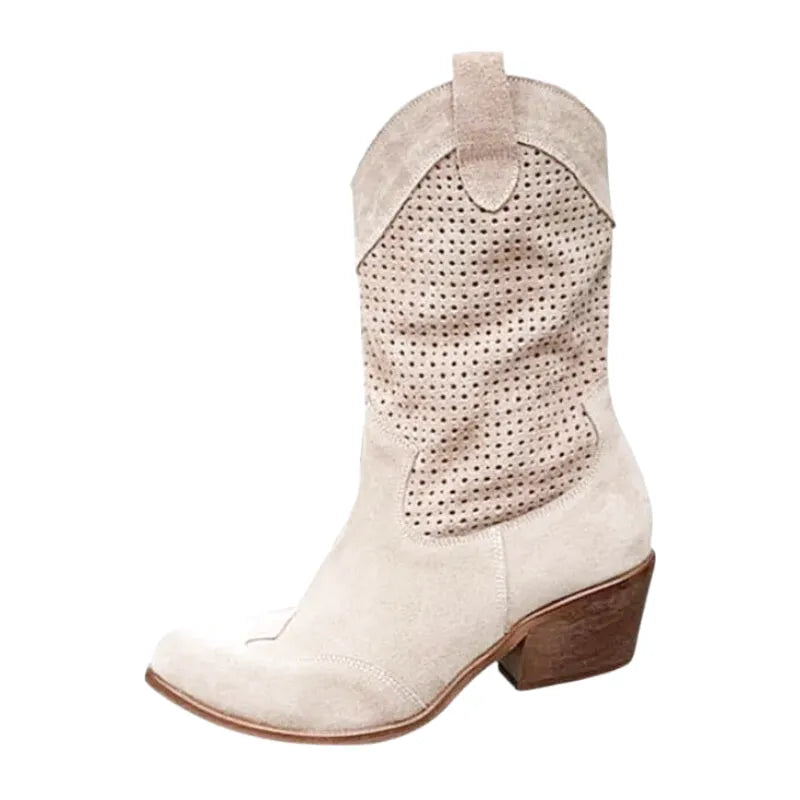DOLORES Botines Vaqueras Para Mujer - Yehaw | Beige - Yehaw 