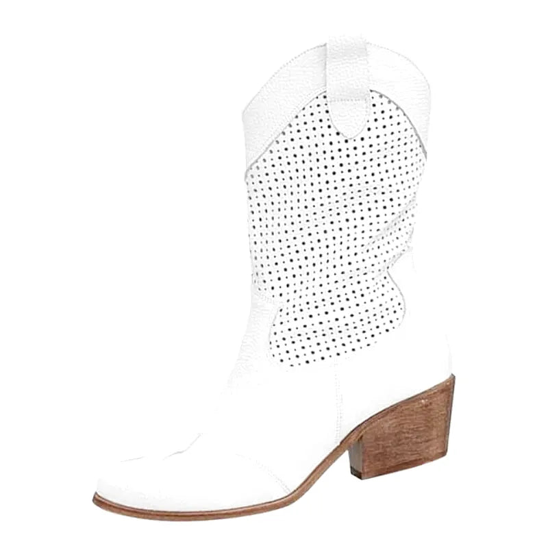DOLORES Botines Vaqueras Para Mujer - Yehaw | Blanco - Yehaw 