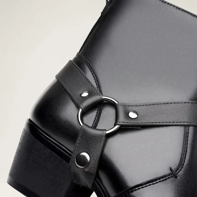 MILO Botines Vaqueras Para Hombre - Yehaw | Negro