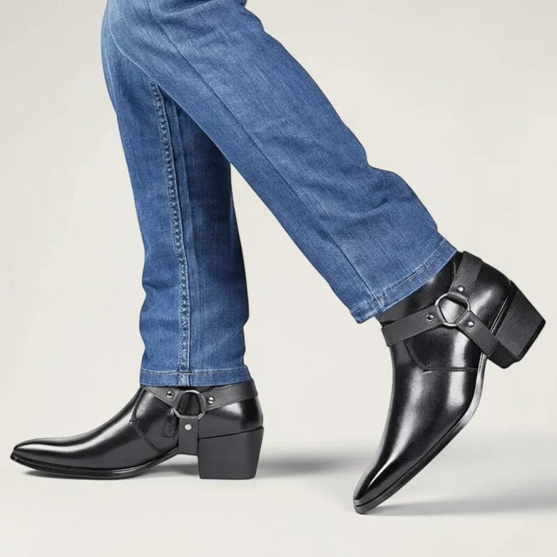 MILO Botines Vaqueras Para Hombre - Yehaw | Negro