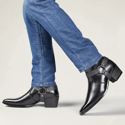 MILO Botines Vaqueras Para Hombre - Yehaw | Negro