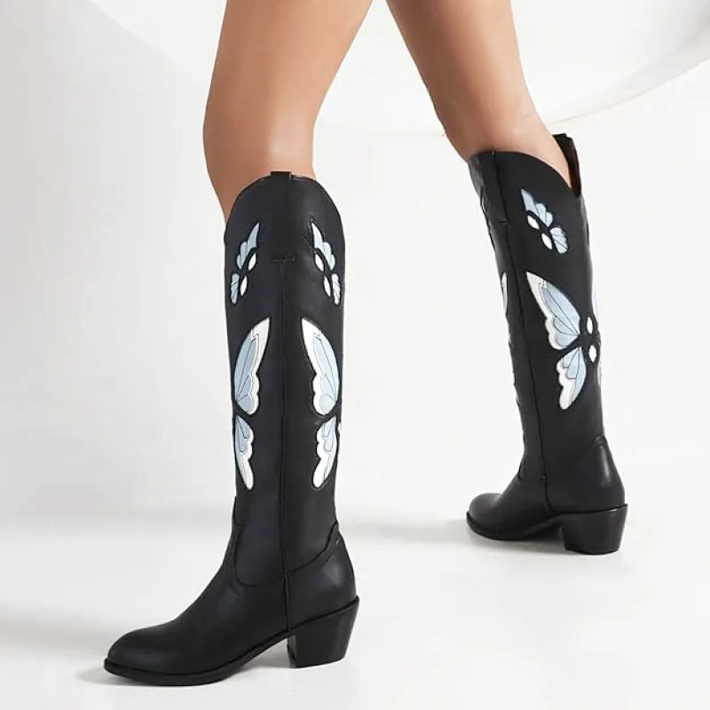 CLARA Botas Vaqueras Para Mujer - Yehaw | Negro/Azul - Yehaw 