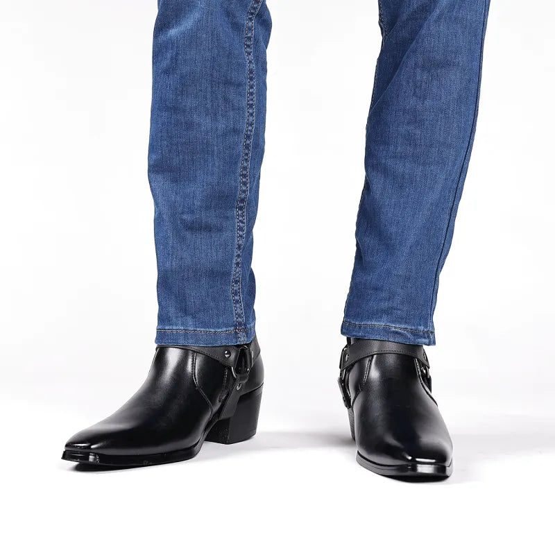 MILO Botines Vaqueras Para Hombre - Yehaw | Negro - Yehaw 