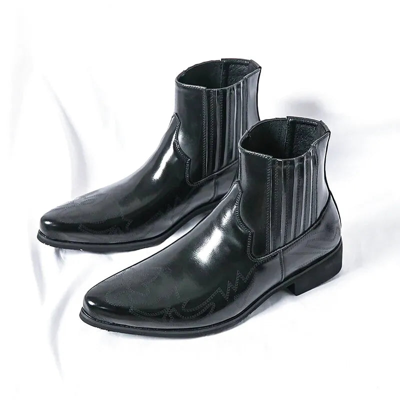 NACHO Botines Vaqueras Para Hombre - Yehaw | Negro - Yehaw 