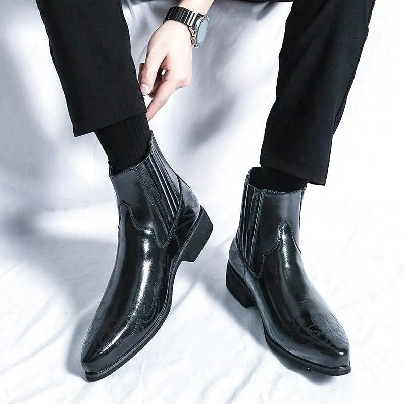 NACHO Botines Vaqueras Para Hombre - Yehaw | Negro - Yehaw 