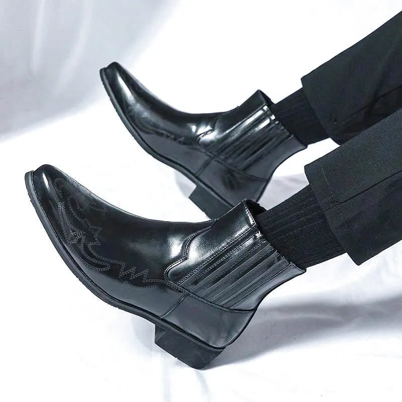 NACHO Botines Vaqueras Para Hombre - Yehaw | Negro - Yehaw 