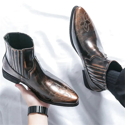 NACHO Botines Vaqueras Para Hombre - Yehaw | Oro - Yehaw 